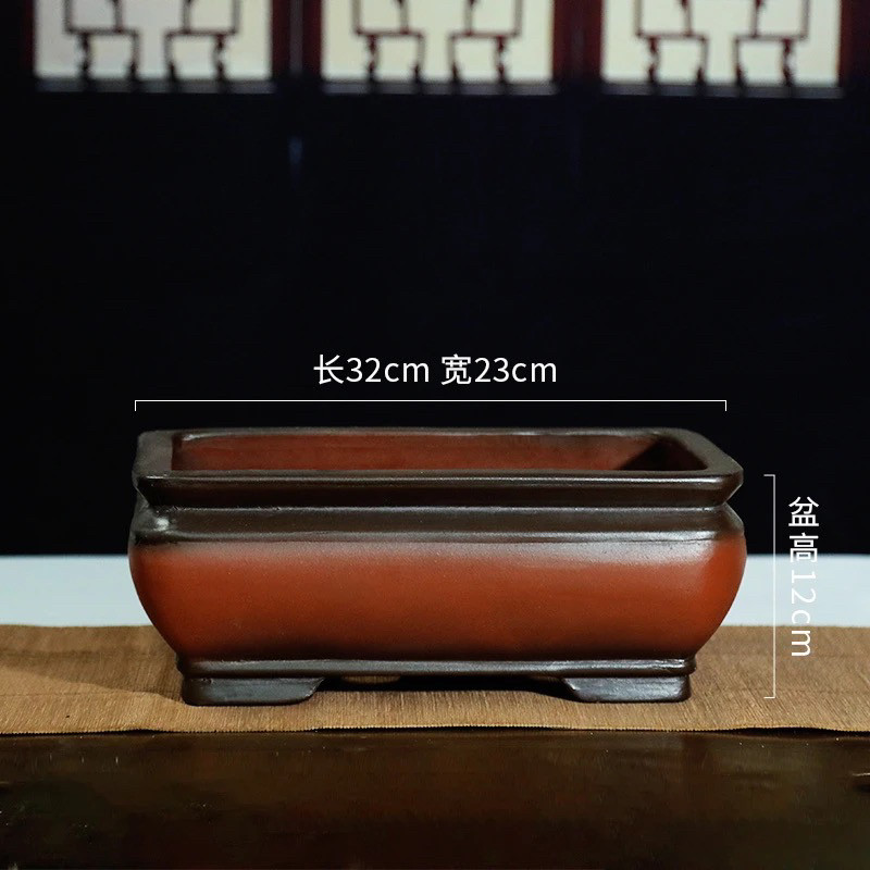 紫砂花盆长方形马槽大号盆假山造景陶瓷盆盆景盆