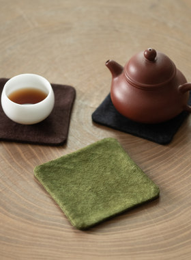 家用帆布手工隔热棉麻杯垫中式