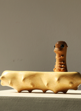 创意简约艺术雕塑摆件 轻奢装饰家居手工木雕 奇奇怪怪生日礼物