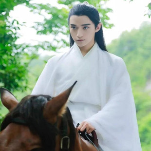 影视短剧古装男主同款汉服仙气大袖衫帅气公子写真剑客长袍飘逸白