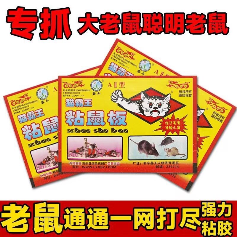 粘鼠板强力胶粘大老鼠贴扑捉神器耗子粘鼠板老鼠贴强力家用灭鼠