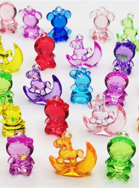 按包卖混色电玩城抓机装饰亚克力卡通公仔亚克力小马亚克力动物珠