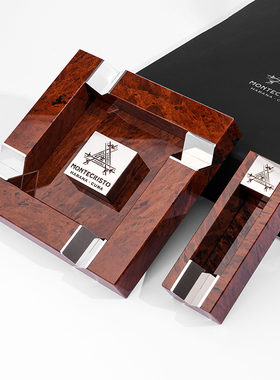 HABANOS哈伯纳斯正品 MONTECRISTO蒙特黑曜石四人位雪茄烟灰缸