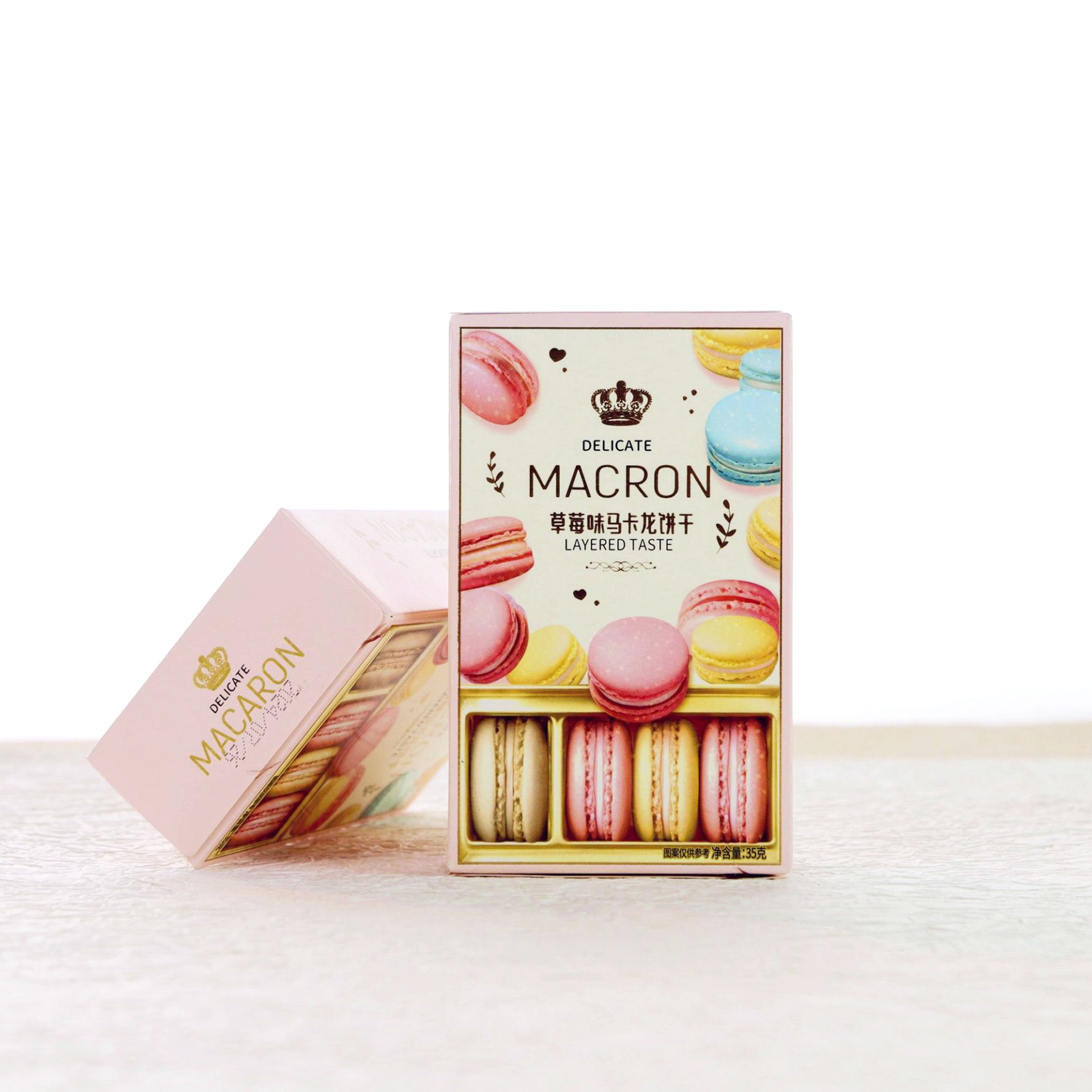 彩虹日记ZD07草莓味马卡龙饼干结婚生日伴手礼解馋零食35g/5袋装