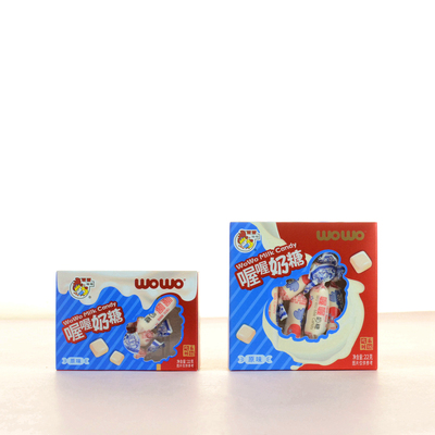 喔喔奶糖红色婚庆喜糖盒装订婚结婚礼物奶糖果休闲零食22g/5粒装