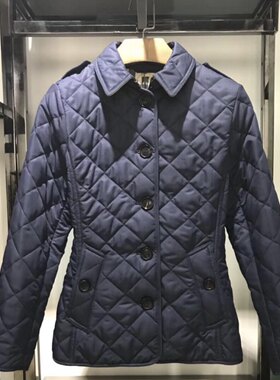 高品质2022冬季新款女装菱形绗缝单排扣肩章棉服保暖舒适显瘦外套