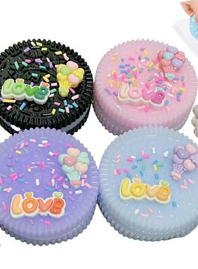 4PC Oreo Cookie Design Squishy Stress Relief  Soft Taba Toys