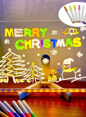 Led Note Board Christmas Light Up Acrylic Message Drawing