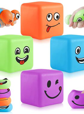 3pcs Smile Face Stress Ball Funny Slow Rising Balls Cube