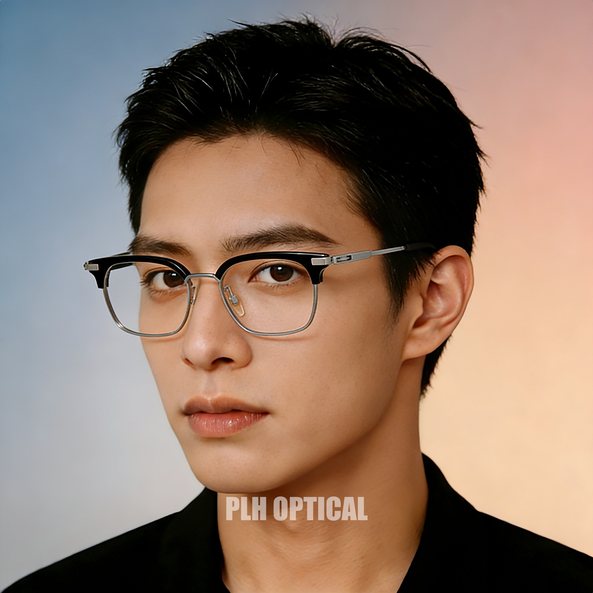 板材眼镜框复古大脸纯钛可配近视方框眉毛框眼镜男女款超轻弹力腿