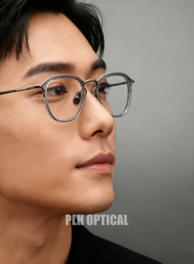 复古纯钛板材圈松田同款圆框可配防蓝光眼镜平光镜复古眼镜架超轻