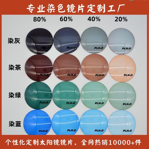 私人定制染色近视墨镜镜片防蓝光
