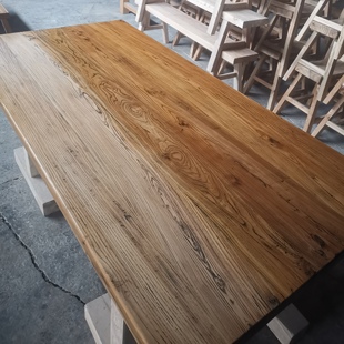 老榆木板实木桌面板原木板实木片吧台书桌踏步浴室飘窗板定制