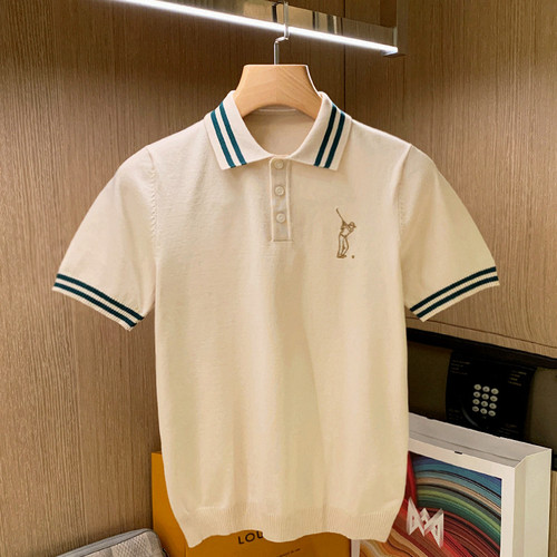 夏季短袖商务拼色刺绣polo衫高级