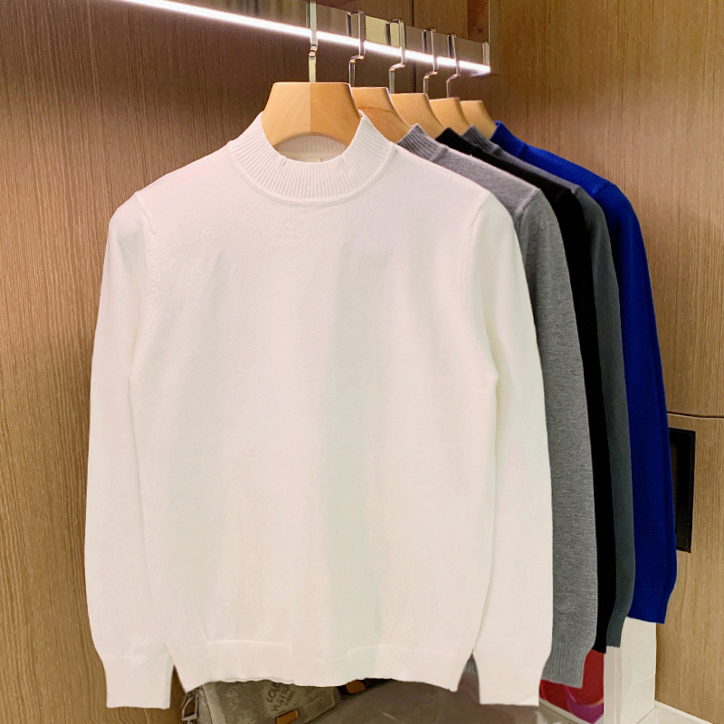 内搭针织衫半高领极简毛衣老钱风