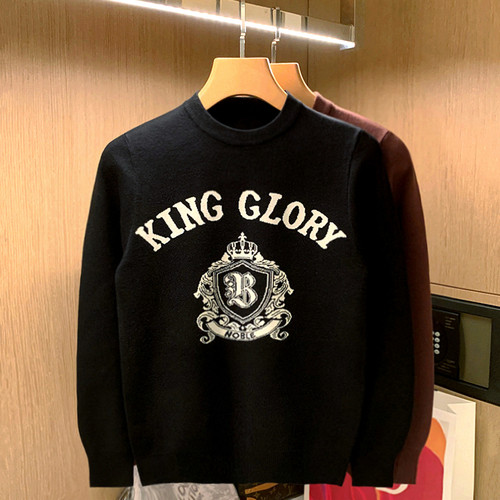 套头针织衫圆领图案提花毛衣保暖