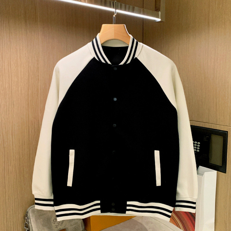 棒球领秋冬季潮流拼色棒球服外套