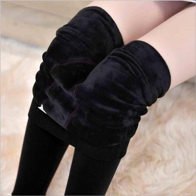 加厚加绒连裤袜秋冬款浅肤色连脚打底裤袜女高腰显瘦黑色外穿长裤