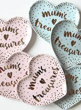 心型陶瓷描金首饰碟收纳碟