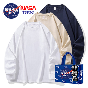 T恤男中性风运动时尚 透气男女同款 重磅纯棉长袖 NASA联名秋季 上衣