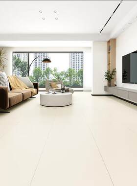 柔光瓷砖600x1200客厅侘寂风地砖微水泥素色厨房卫生间奶油色地板