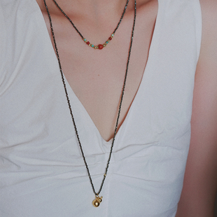 新中式原创手工 黄铁矿项链叠戴2025新款高级感气质