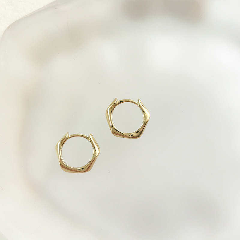 亮面扭扭素圈925银耳扣