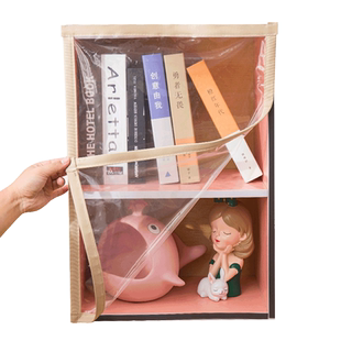 防尘帘书柜橱柜透明架遮挡帘挡灰门帘子隔断免打孔磁条塑料魔术贴