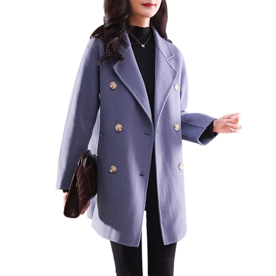 秋冬新款高端毛呢双面羊绒大衣