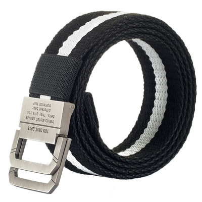 双环扣ins年轻学生军训帆布腰带