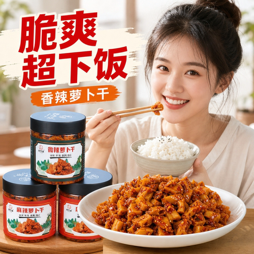 萝卜干瓶装微辣萝卜干