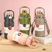 卓翔保温杯新款 双饮口大容量带吸管学生户外便捷保温水杯便携可爱