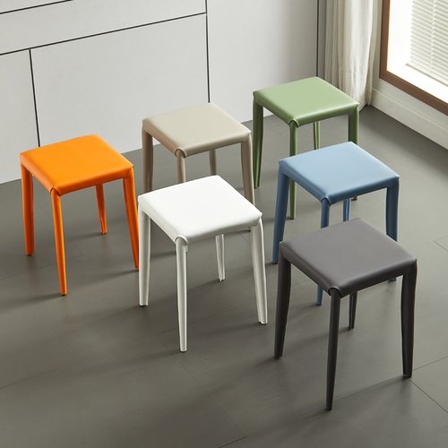 马鞍皮餐椅凳子凳子餐椅叠摞存放