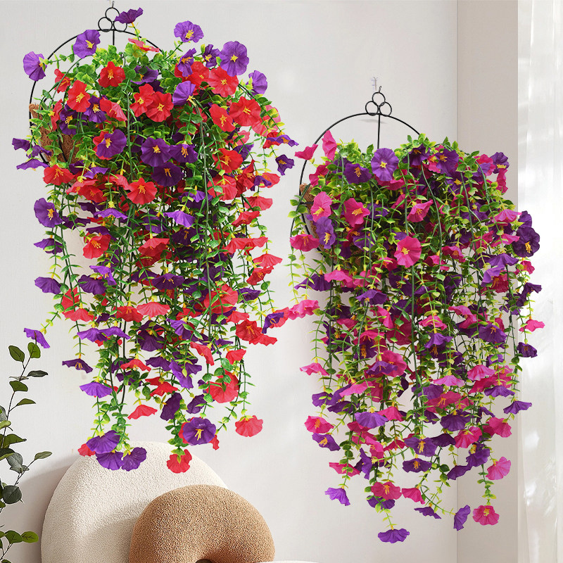仿真茶花牵牛花紫罗兰尤加利壁挂假花藤蔓墙面装饰造景遮挡塑料花,鲜花速递/花卉仿真/绿植园艺,仿真花,淘宝优惠券,粉丝福利购,淘宝优惠卷