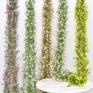 仿真满天星藤条花藤装 饰藤蔓假花空调管道遮挡客厅吊顶塑料花缠绕