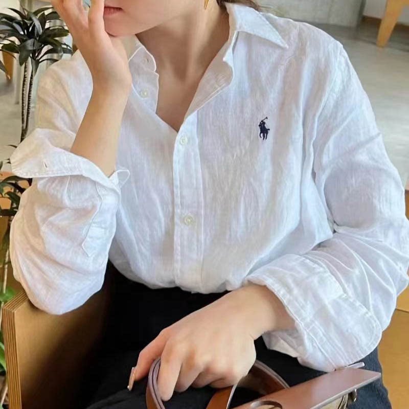 纯元欧货 春夏亚麻宽松单排扣长袖衬衫 时尚休闲舒适防晒上衣女薄