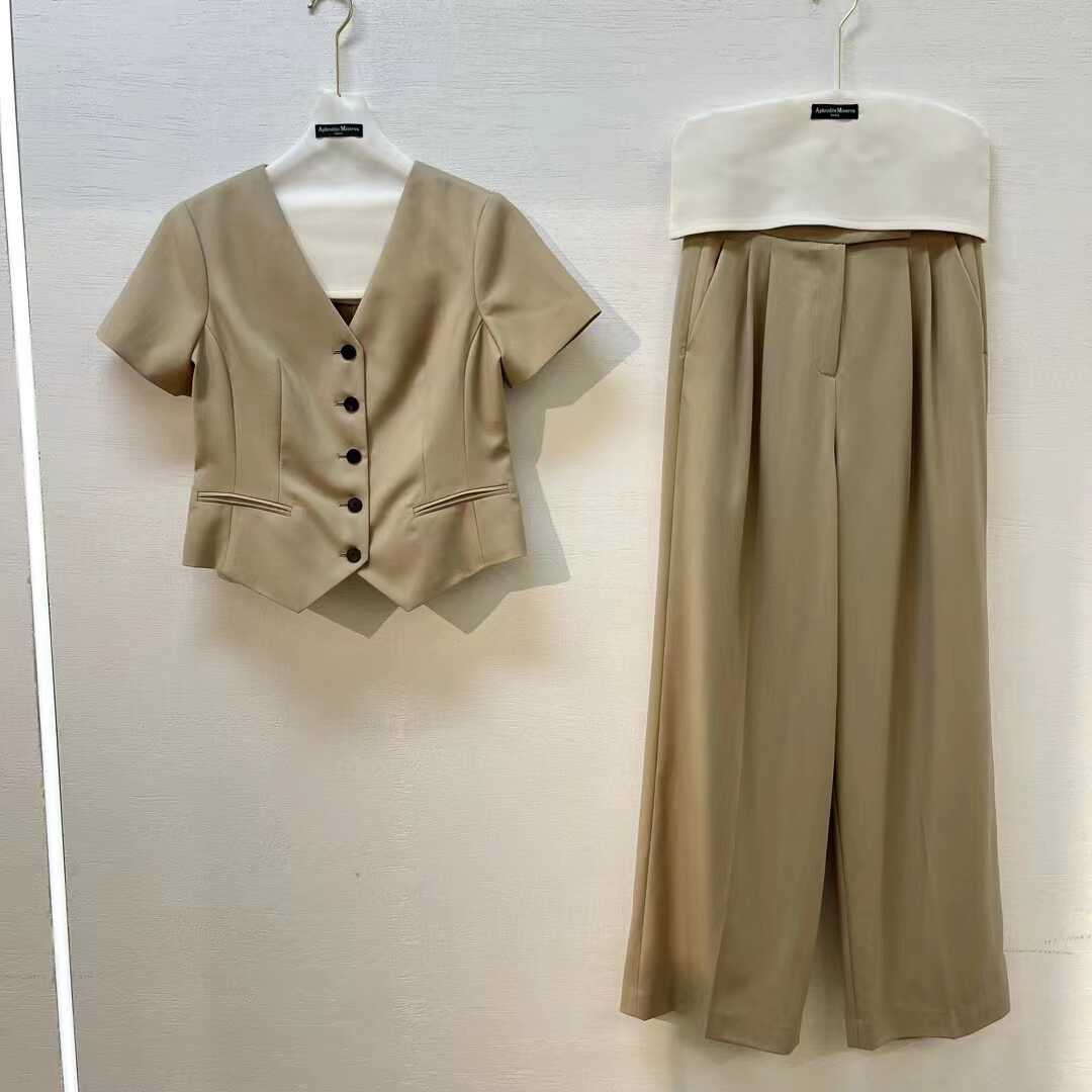小众设计轻薄羊毛两件套西装套装