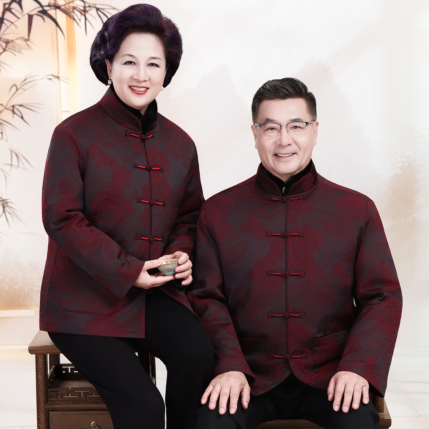 唐装羽绒服可拆卸内胆保暖中老年