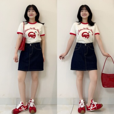 丹宁蓝牛仔半身裙女小个子包臀裙