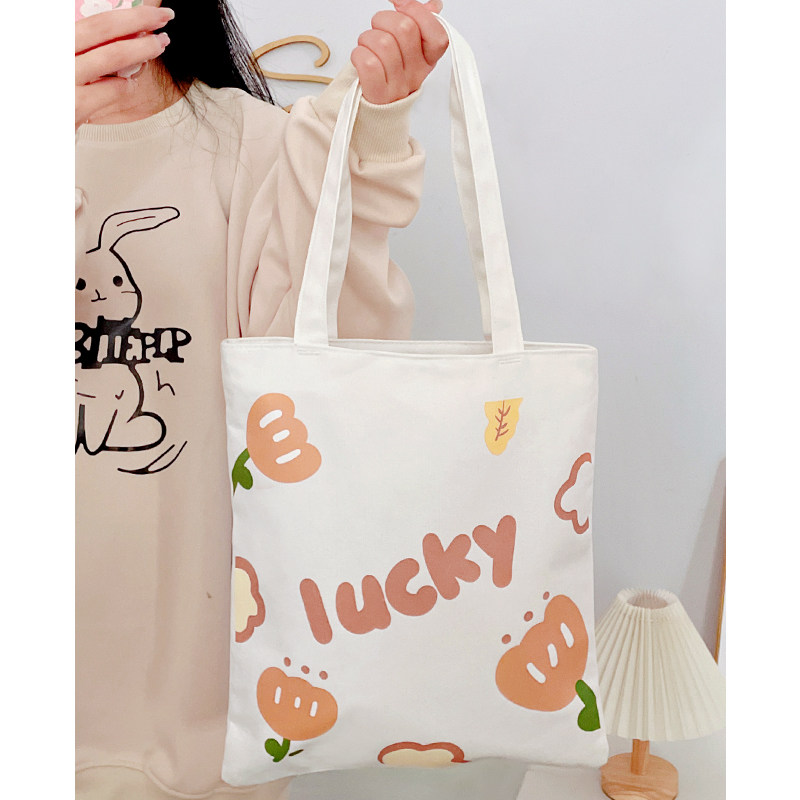 帆布包女2025新款大容量通勤单肩包小学生上课手提布袋子拎书拉链