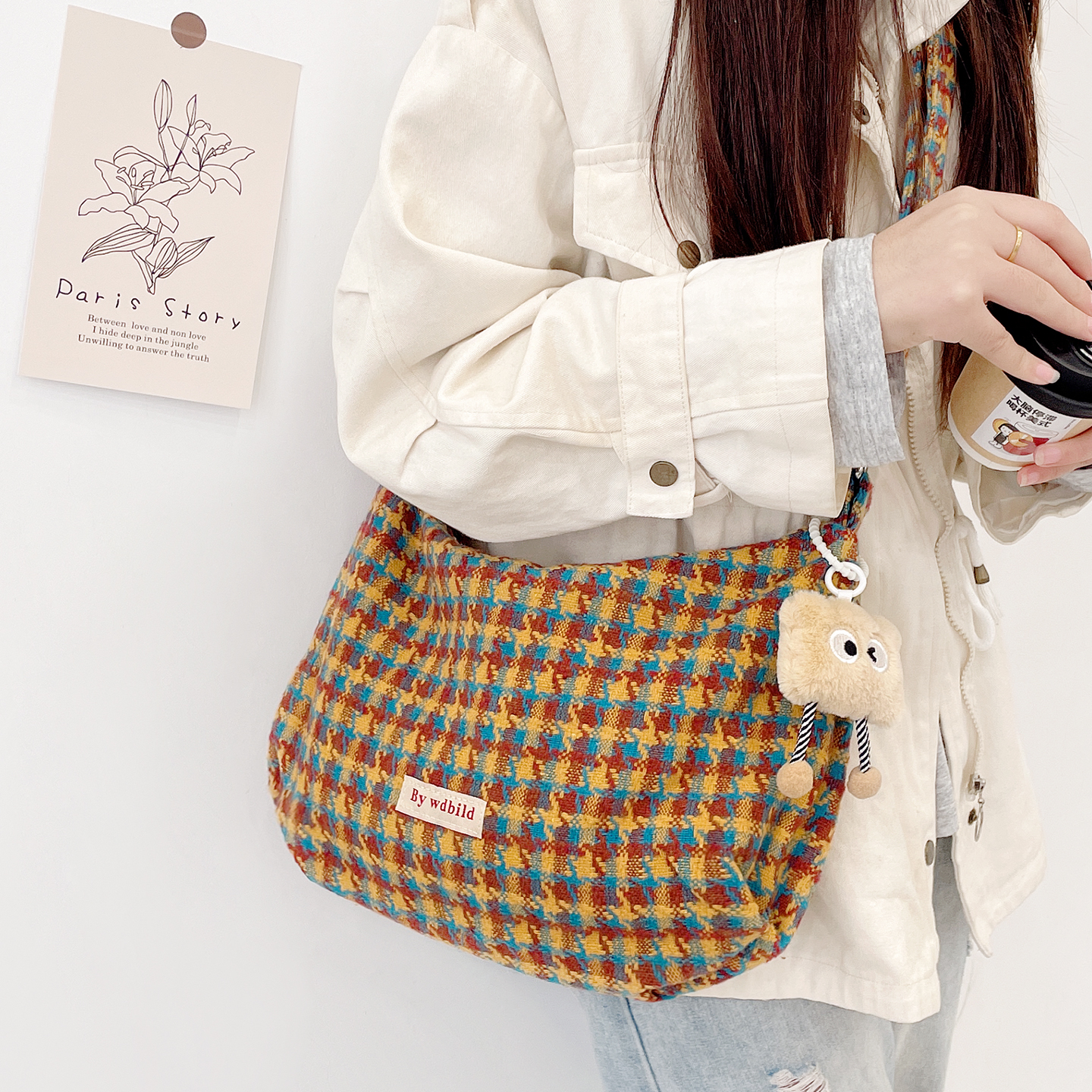 韩系慵懒风斜挎包秋冬百搭