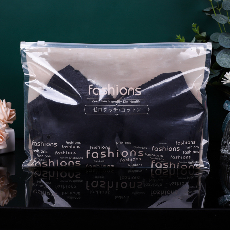 文胸内衣英文包装袋 pe透明胸罩瑜珈服拉链袋eva磨砂保暖打底裤袋