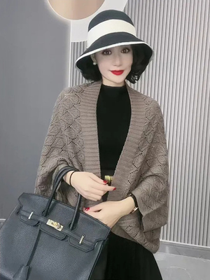 春秋披肩韩版女镂空开衫