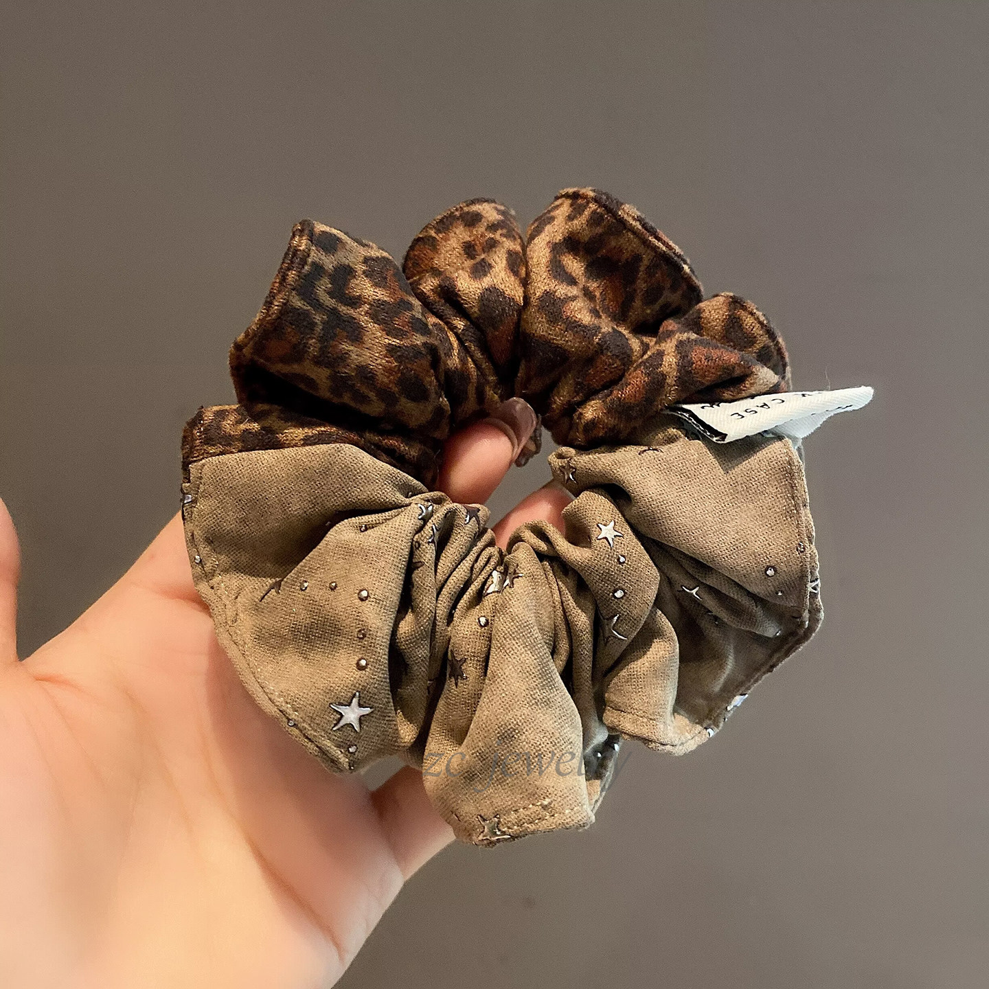 复古豹纹拼接星星肠圈女高级感甜酷ins后脑勺高弹扎头绳新款发饰,饰品/流行首饰/时尚饰品新,发饰,淘宝优惠券,粉丝福利购,淘宝优惠卷