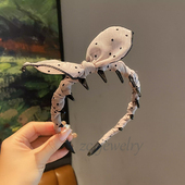 高级感亚麻带齿兔耳朵发箍女时尚 气质甜美防滑外出百搭发卡发饰