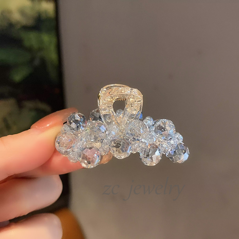 高级感超仙水晶串珠刘海抓夹女时尚精致高颅顶边夹气质新款发饰