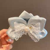 实拍 韩国东大门设计ins蕾丝花朵抓夹女高级感甜美后脑勺鲨鱼夹