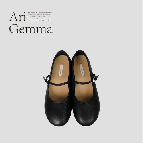 Ari Gemma｜原创设计 气球·牛皮复古感圆头极简设计手工玛丽珍鞋