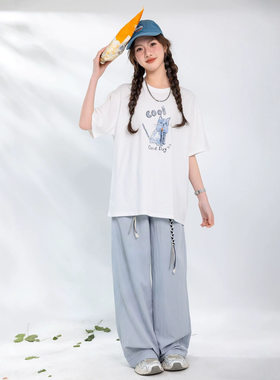 儿童短袖T恤女童中大童夏季薄款初中生小白t恤青少年休闲宽松夏装