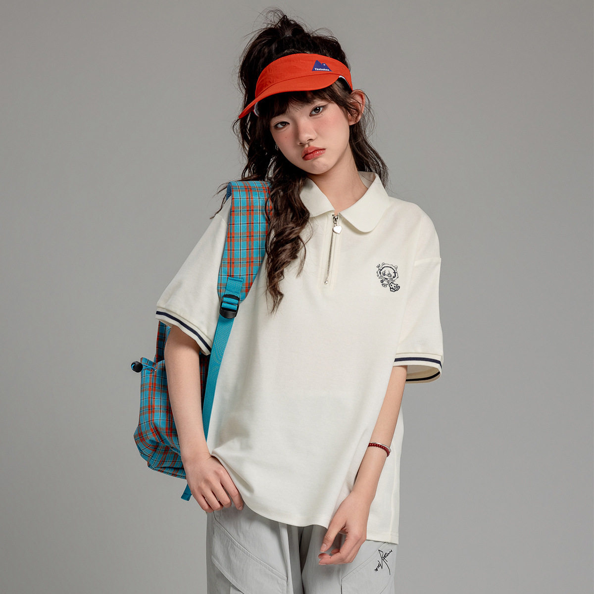 儿童短袖T恤女童中大童夏季POLO衫学院风女生薄款青少年休闲童装